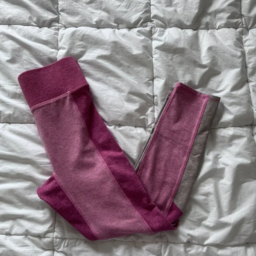 Bandier Women's We Over Me Pink Sunrise Color Block Leggings - Picture 2 of 6